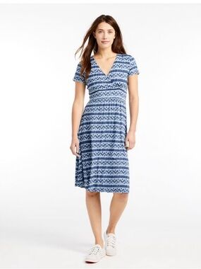 L.L. Bean | Dresses | Ll Bean Summer Knit Dress Xl Navy Dot | Poshmark